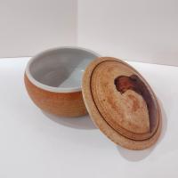 Vintage Ceramic Covered Bowl with Whimsical Camel Design, Janet Brome Animal Pottery