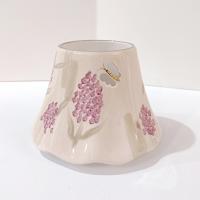 Vintage Home Interiors Purple Lilac and Bumble Bee Ceramic Candle Shade, Hyacinth Floral Candle Topper