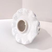 Vintage Hydrangea Floral Ceramic Shade Jar Candle Topper and Under Plate