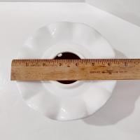 Vintage Hydrangea Floral Ceramic Shade Jar Candle Topper and Under Plate