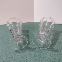Vintage Anchor Hocking Fountainware Clear Footed Soda Tumblers,  Milkshake Ice Cream Sundae Glasses, Set of Two