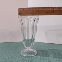 Vintage Anchor Hocking Fountainware Clear Footed Soda Tumblers,  Milkshake Ice Cream Sundae Glasses, Set of Two