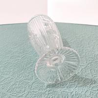 Vintage Jeanette Glass Iris Footed Tumbler, Floral Pressed Depression Glass