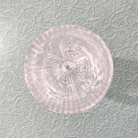 Vintage Jeanette Glass Iris Footed Tumbler, Floral Pressed Depression Glass