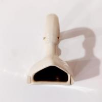Vintage Ceramic Iron Shaped Floral Pocket Vase, Hand-Painted Bud Vase