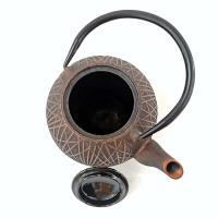 Vintage Tetsubin Cast Iron 4 Cup Brown and Gold Round Teapot