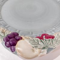 Vintage Pfaltzgraff Jamberry Cake Plate, Handled Plate with Fruit Motif