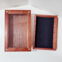 Vintage Hand Crafted Wooden Jewelry or Collection Display Box with Drawer Tray and Glass Top Window, Collectors Display Case