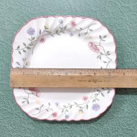 Vintage Johnson Brothers Summer Chintz Square Salad Appetizer Dessert Plates, Set of Two, Floral English China