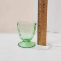 Vintage Green Footed Uranium Glass Juice Glass / Dessert Cup