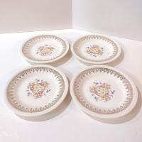 Vintage Edwin Knowles Royal Knowlton Plates, Set of Four, Bread and Butter Appetizer Plates
