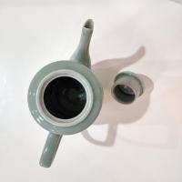 Vintage Longquan Celadon Goldfish Koi Green Teapot with Lid, Chinese Tea Pot