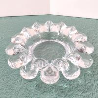 Vintage Kosta Boda Goran Warrf Krinolin Pillar Candle Holder or Ashtray, Swedish Scandinavian Art Glass