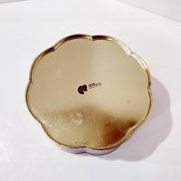 Vintage Flower Shaped Purple Lace Metal Tin Storage Container