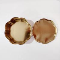 Vintage Flower Shaped Purple Lace Metal Tin Storage Container