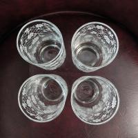 Vintage Libbey White Floral Lattice 12 Ounce Drinking Glasses Tumblers, Set of Four