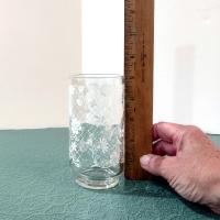 Vintage Libbey White Floral Lattice 12 Ounce Drinking Glasses Tumblers, Set of Four