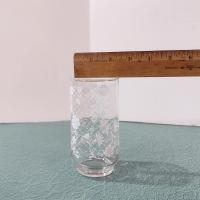 Vintage Libbey White Floral Lattice 12 Ounce Drinking Glasses Tumblers, Set of Four
