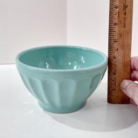 Vintage Anthropologie Seafoam Green Latte Bowls, Set of Two, Ceramic Cereal Soup Noodle Bowls