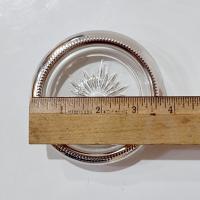 Vintage Leonard Silver Plated and Glass Coasters, Set of Four