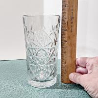 Vintage Libbey Hobstar Cooler Glasses, Heavy 16 Ounce Glass Tumblers, Set of 2