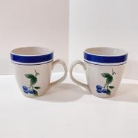 Vintage LL Bean Blueberry Coffee Tea Mugs, Set of Two