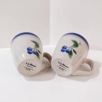 Vintage LL Bean Blueberry Coffee Tea Mugs, Set of Two