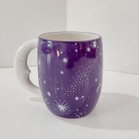 Vintage I Love You To The Moon and Back Ceramic Mug, Cracker Barrel Purple Moon and Stars Mug