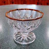 Vintage Cristal D'Arques Longchamp Gold Lead Crystal Footed Dessert Coupes, Set of 4