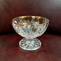 Vintage Cristal D'Arques Longchamp Gold Lead Crystal Footed Dessert Coupes, Set of 4