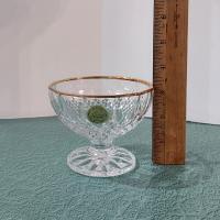 Vintage Cristal D'Arques Longchamp Gold Lead Crystal Footed Dessert Coupes, Set of 4