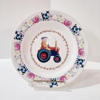 Vintage 1890 Anderson Pottery Old MacDonald Had a Farm Childs Ceramic Plate, Baby Shower Gift