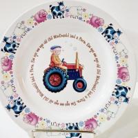 Vintage 1890 Anderson Pottery Old MacDonald Had a Farm Childs Ceramic Plate, Baby Shower Gift