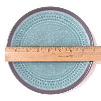 Mikasa Maddox Blue Salad Plate, Teal Blue and Gray Ceramic Salad Snack Plates