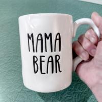 Vintage Mama Bear White Ceramic Coffee Tea Mug, Large Oversized Mug, Mother's Day Gift