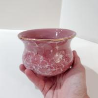 Vintage Ceramic Pink Marble Glaze Small Planter Pot