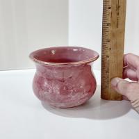 Vintage Ceramic Pink Marble Glaze Small Planter Pot