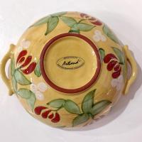 Vintage Artland Margaux Collection Ceramic Coupe Soup Bowls, Set of Two, Tuscan Style Handled Bowls