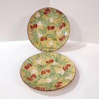 Vintage Artland Margaux Collection Ceramic Salad Dessert Appetizer Plates, Set of Two, Tuscan Style Servingware