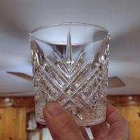 Vintage NEW Cristal D'Arques Durand Masquerade Crystal on the Rocks Glasses, Set of Two, Old Fashioned Whiskey Glasses, Lowball Glasses