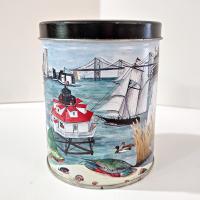 Vintage Maryland Themed Cylinder Tin, Maryland Lover Gift