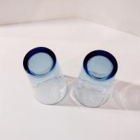Vintage Libbey Flare Blue Mediterranean 17 Ounce Flat Tumblers / Iced Tea Glasses, Set of Two