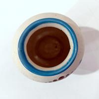 Vintage Mexican Tonala Blue Bird Floral Ceramic Vase, Tonala Mexico Hand Painted Pottery