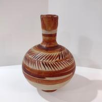 Vintage Tonala Mexican Ceramic Water Jug, Hand Painted Clay Pottery Vase, Mexican Folk Art