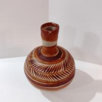 Vintage Tonala Mexican Ceramic Water Jug, Hand Painted Clay Pottery Vase, Mexican Folk Art