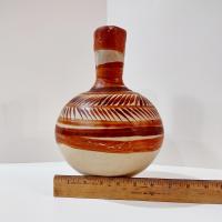 Vintage Tonala Mexican Ceramic Water Jug, Hand Painted Clay Pottery Vase, Mexican Folk Art