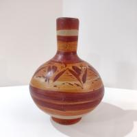Vintage Tonala Mexican Ceramic Water Jug, Hand Painted Clay Pottery Vase, Mexican Folk Art