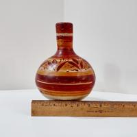 Vintage Tonala Mexican Ceramic Water Jug, Hand Painted Clay Pottery Vase, Mexican Folk Art
