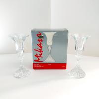 Vintage Mikasa Crystal Candle Holders, Set of Two, Mikasa The Ritz