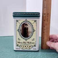 Vintage Mima Mae Wolfgang Cocoa Tin Box, Retro Metal Storage Container
